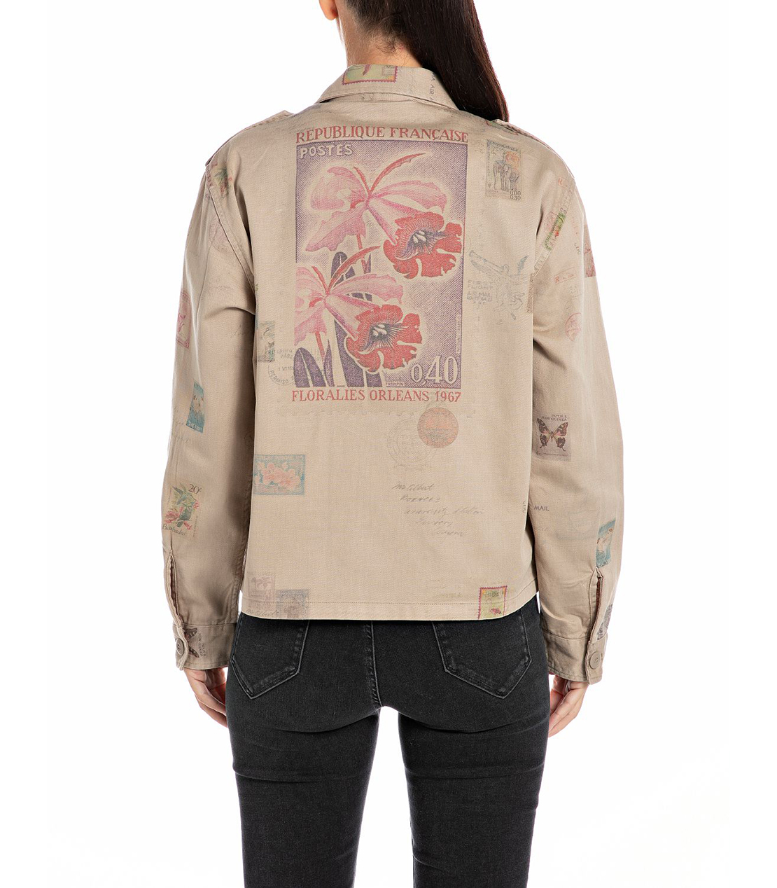 スタンププリントボーイフィット オーバーシャツ 詳細画像 ベージュ 2